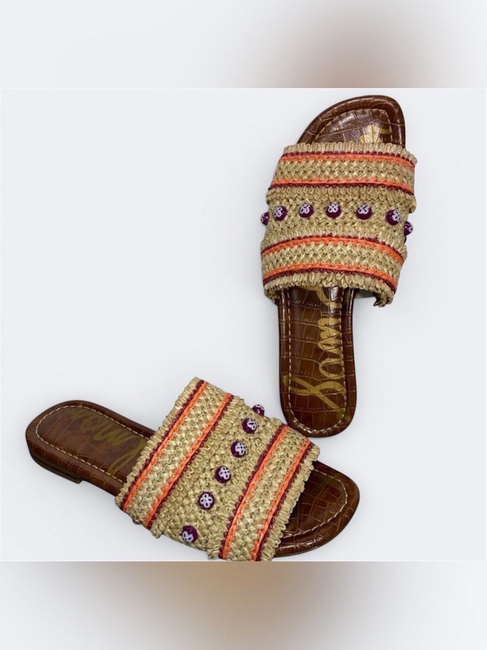Sam Edelman Brandon Woven Raffia Sandler- woman’s 6 M